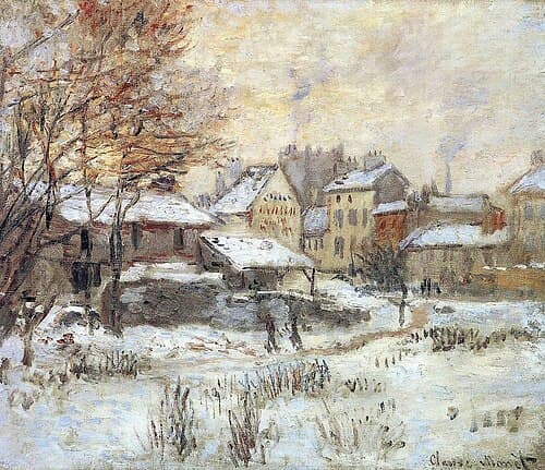 Effet de neige, soleil couchant
