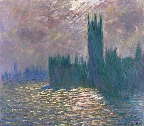 London. Parliament. Reflections on the Thames