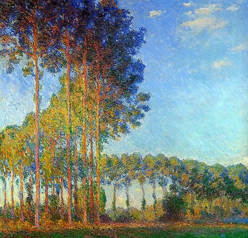 Peupliers au bord de l'Epte, vue du marais