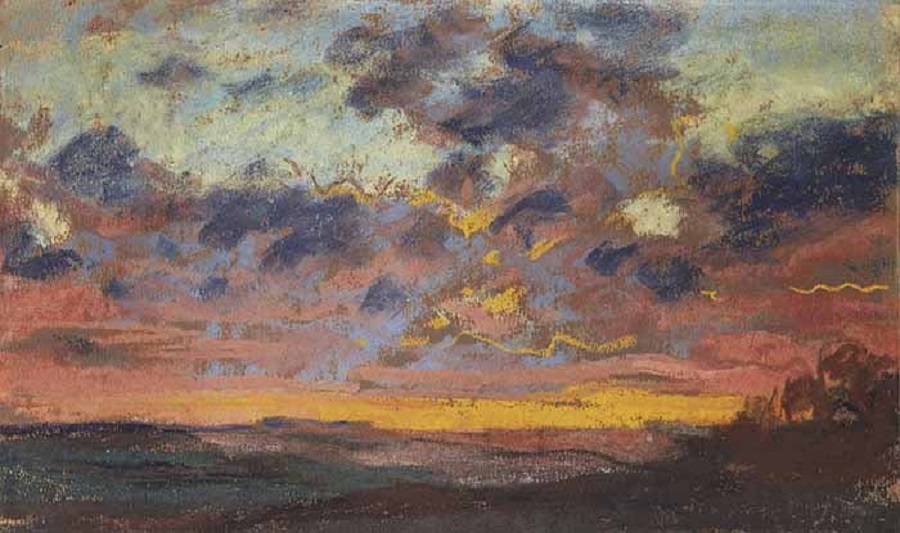One of Monet's notable works in this genre is "Coucher de Soleil" or "Sunset," which exemplifies his ability to capture the atmospheric effects of twilight through his use of vibrant colors and expressive brushstrokes | Academia Aesthetics